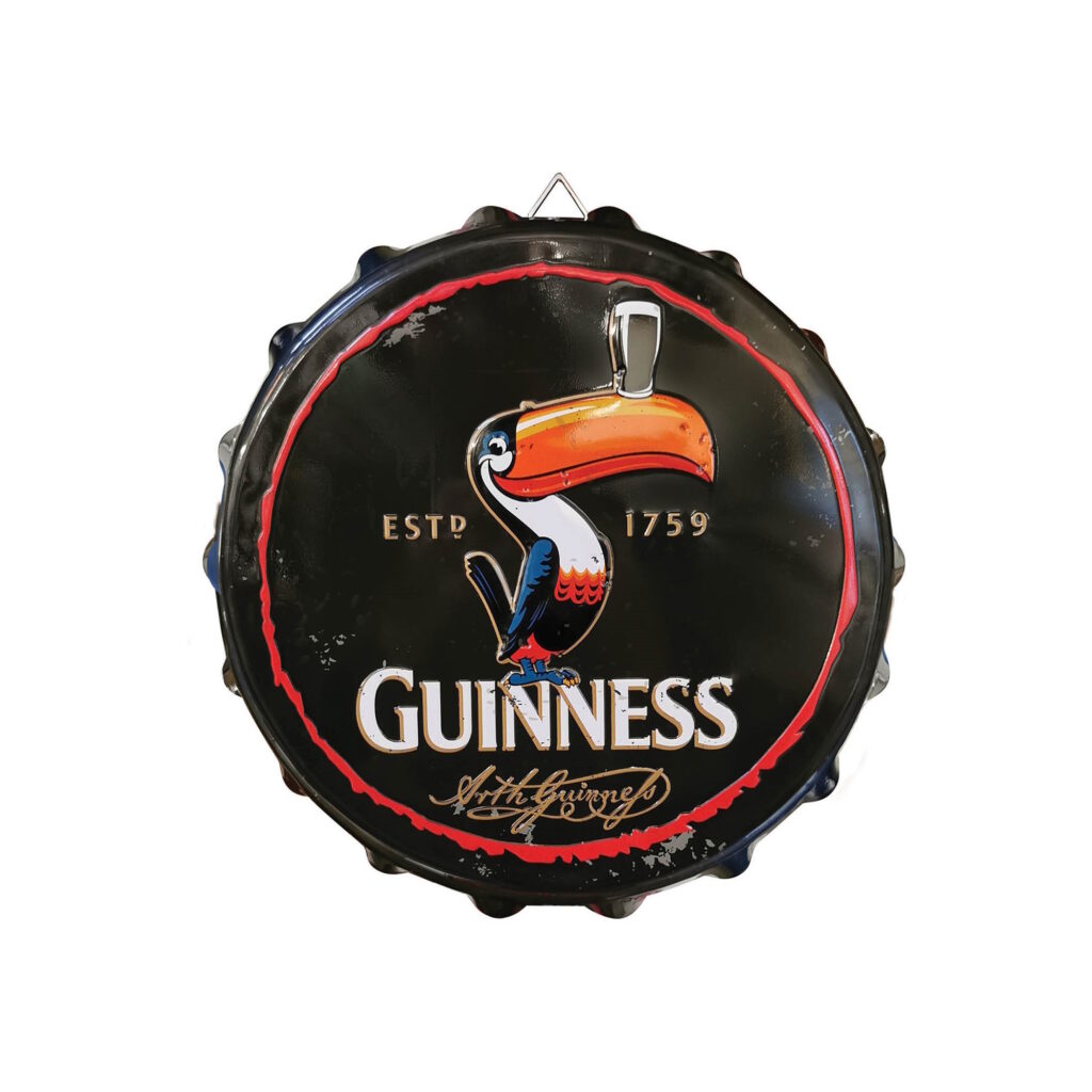 Guinness Toucan Metal Botte Cap Sign