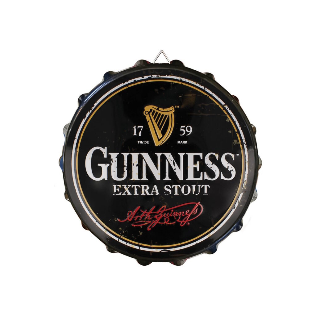 Guinness Label Contemporary Bottle Cap Sign