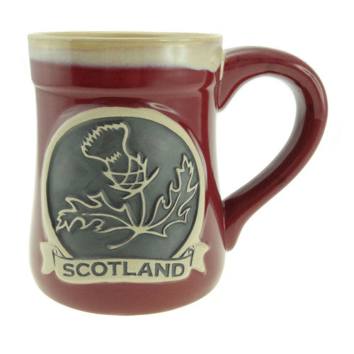 Stoneware Mug with Thistle/Scotland Red