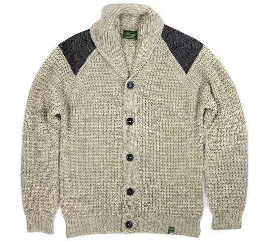 Men’s Shawl Collar Yorkshire Tweed Patch Cardigan