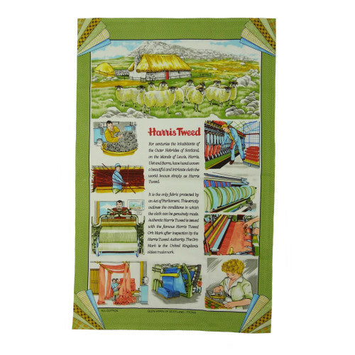 100% Cotton Tea Towel The Story of Harris Tweed