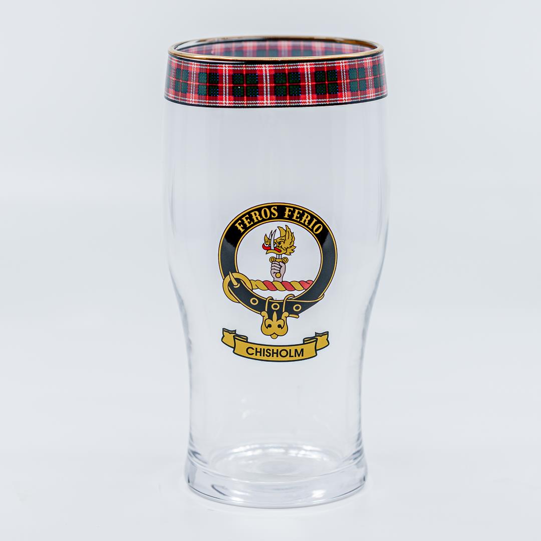 Chisholm Clan Crest Pint Glass