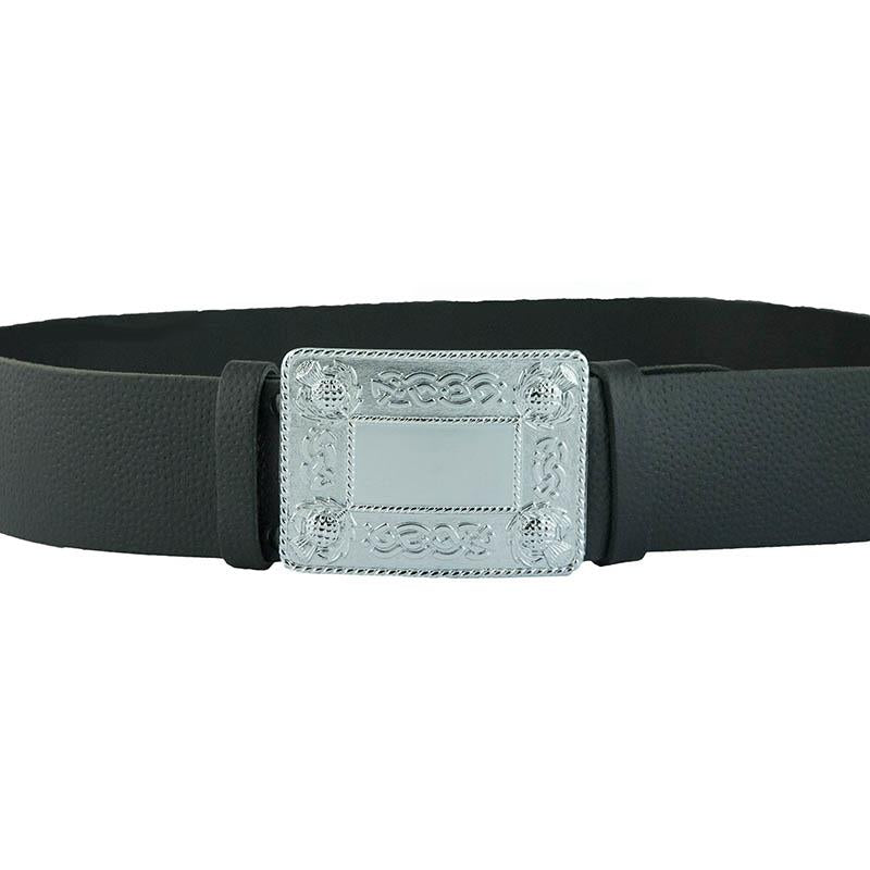 Chrome Celtic Thistle Buckle | Scottish Shop