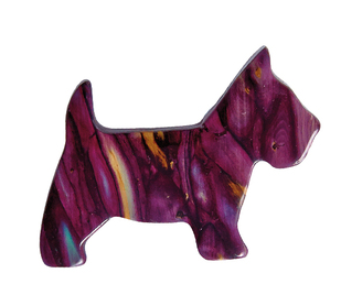 Heathergem Scottie Dog Brooch One Size