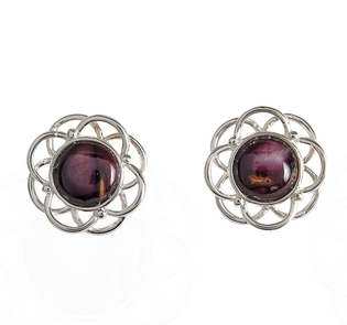 Silver Plated Heathergem Stud Earrings | Scottish Shop