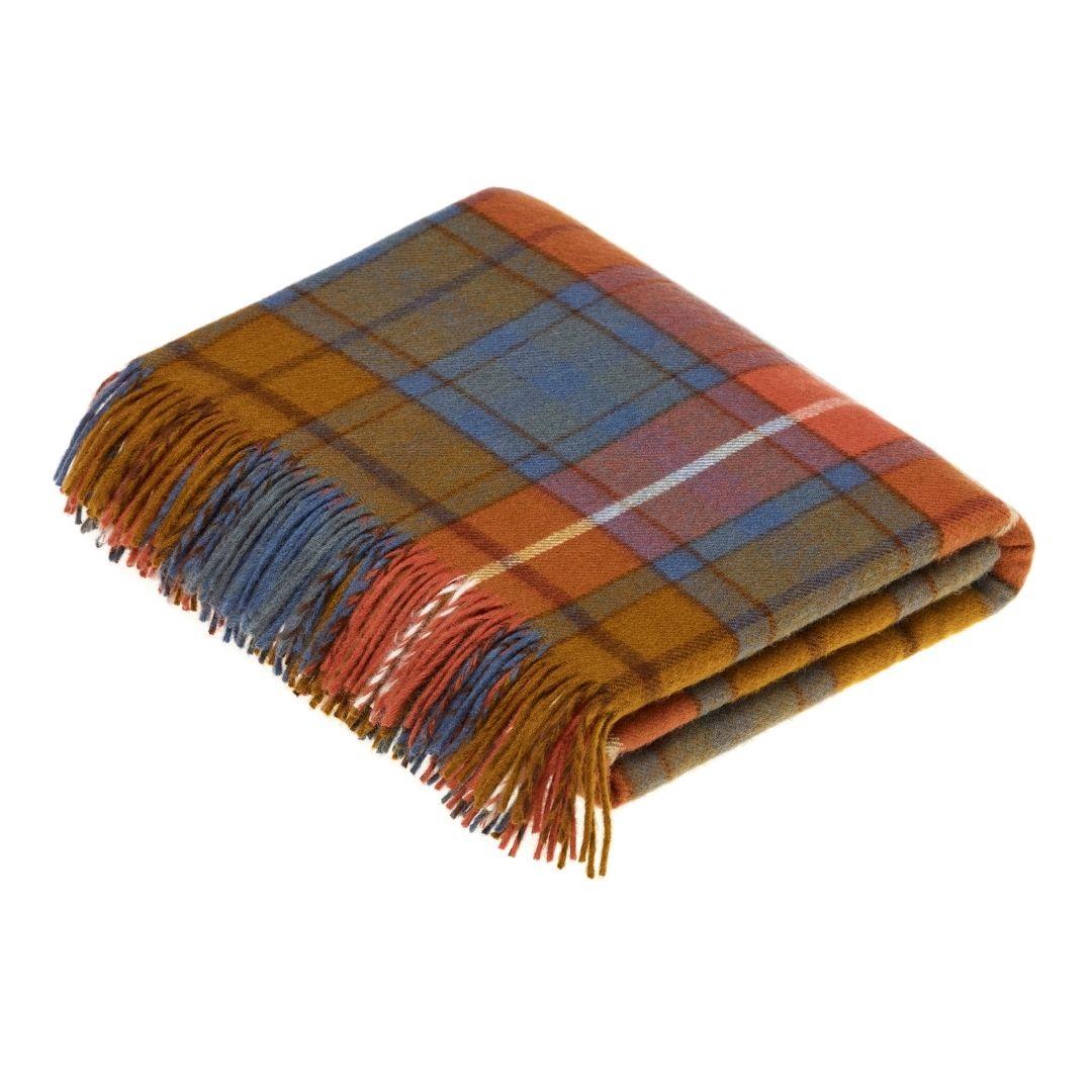 Antique Buchanan Merino Wool Tartan Blanket