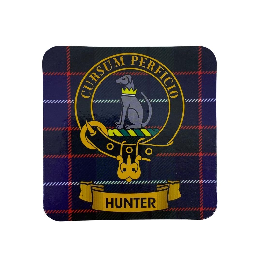 Hunter Clan Crest Cork Coaster | Scottish Shop