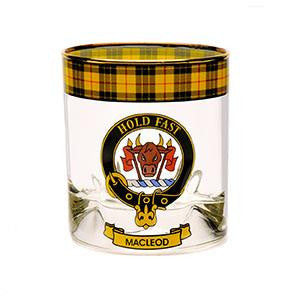 MacLean Clan Crest Tartan Whisky Glass |Scottish Shop
