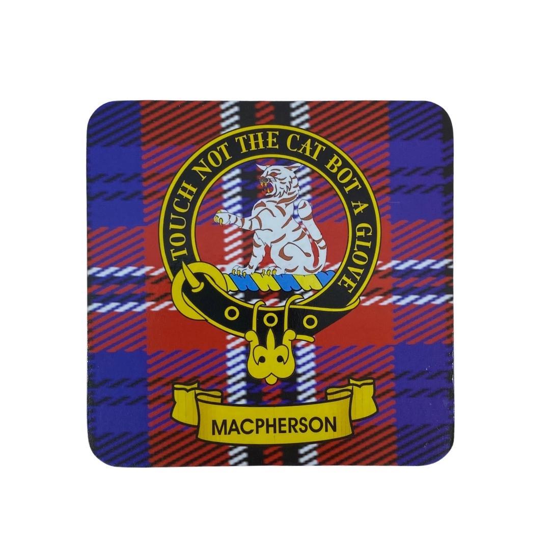 MacPherson Clan Crest Cork Coaster | Scottish Shop
