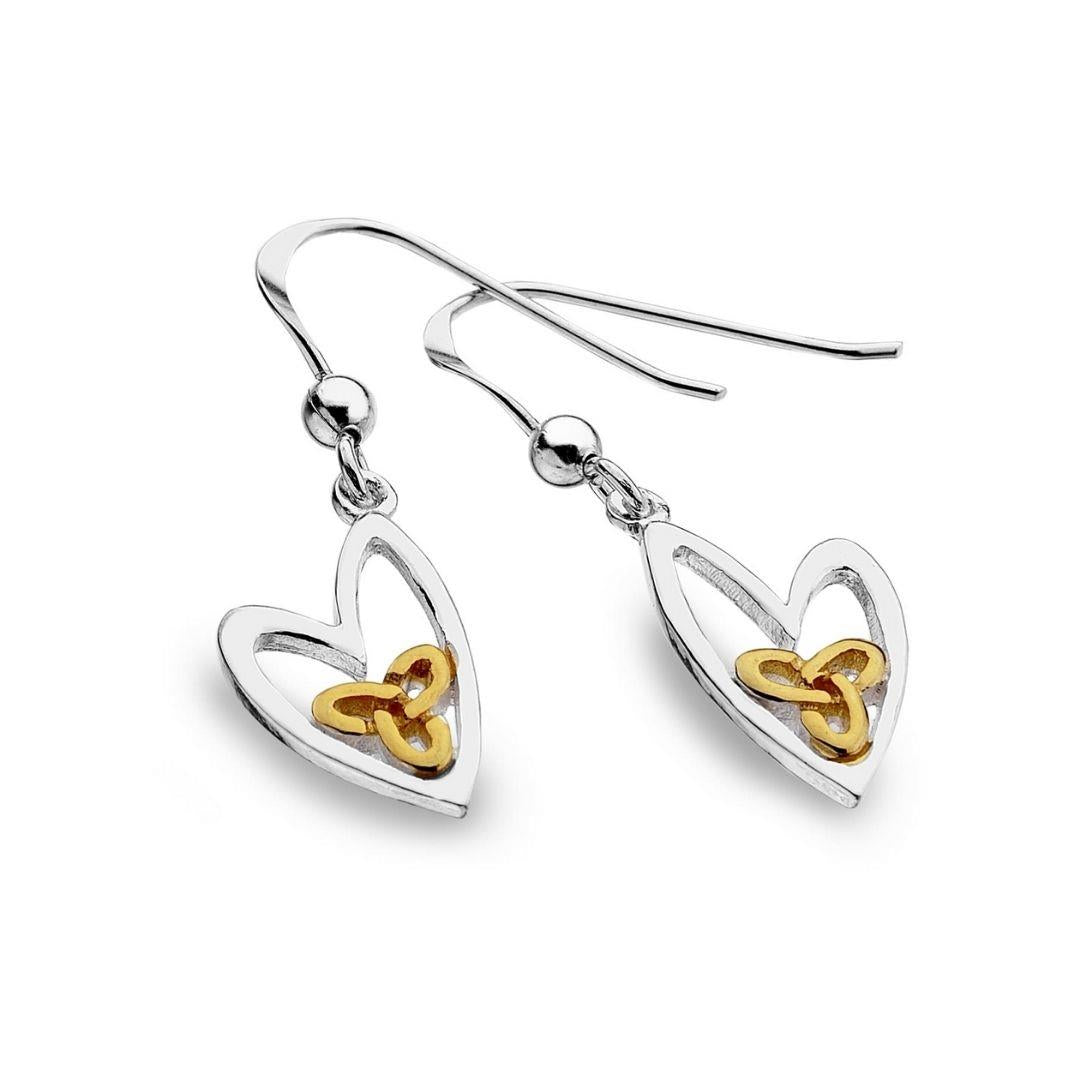 Sterling Silver Earrings with Gold Plated Celtic Knot