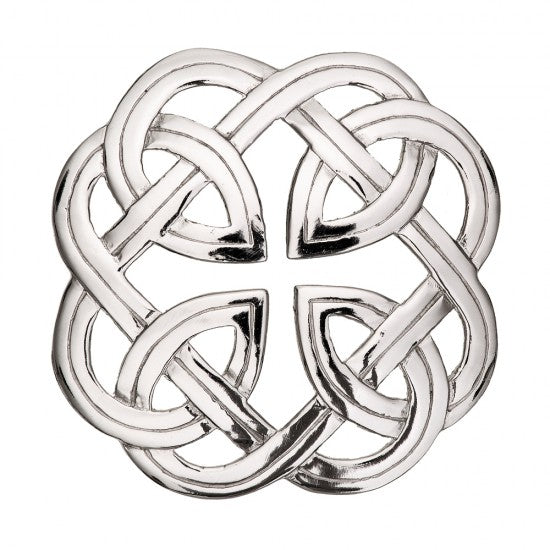 APS Eternal Interlace Plaid Brooch | Chrome