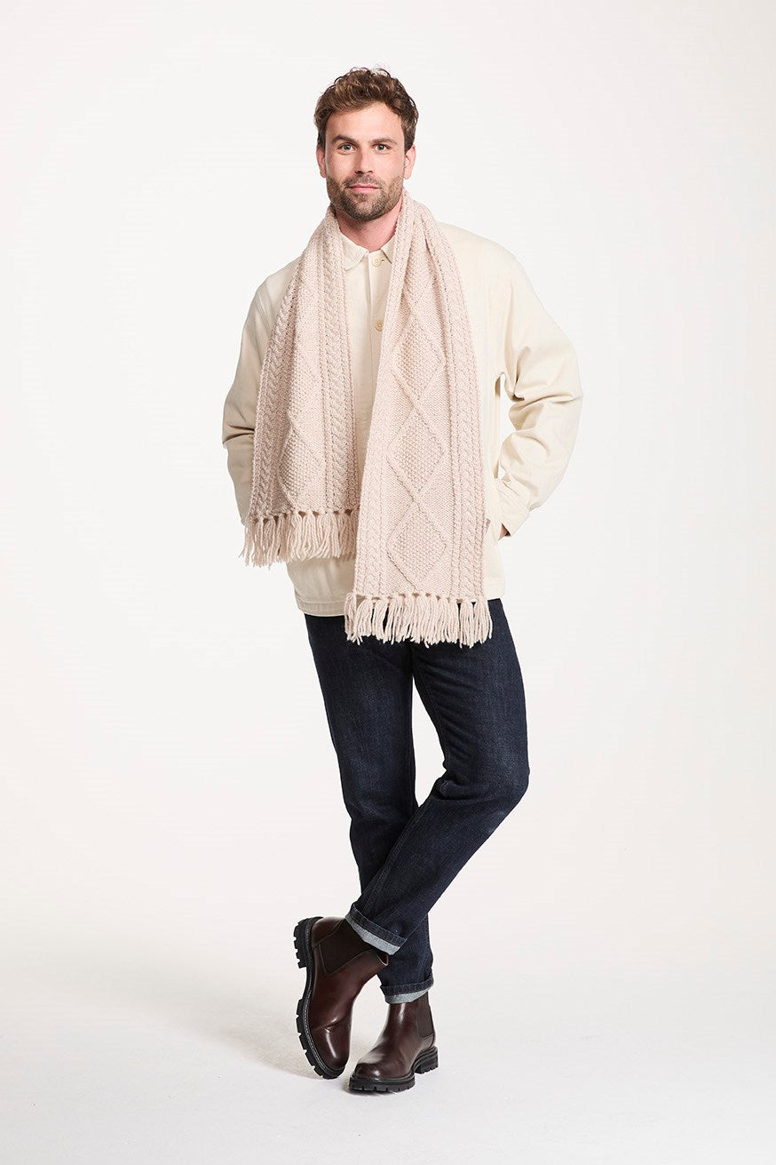 Aran Scarf Honey Ivory Scarf