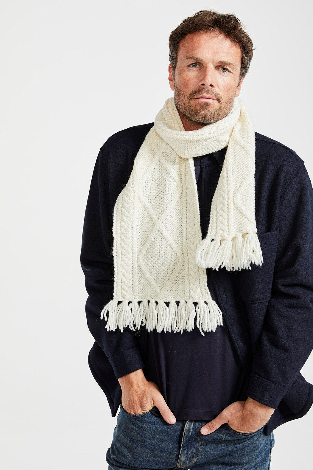 Aran Scarf Winter White colour Scarf