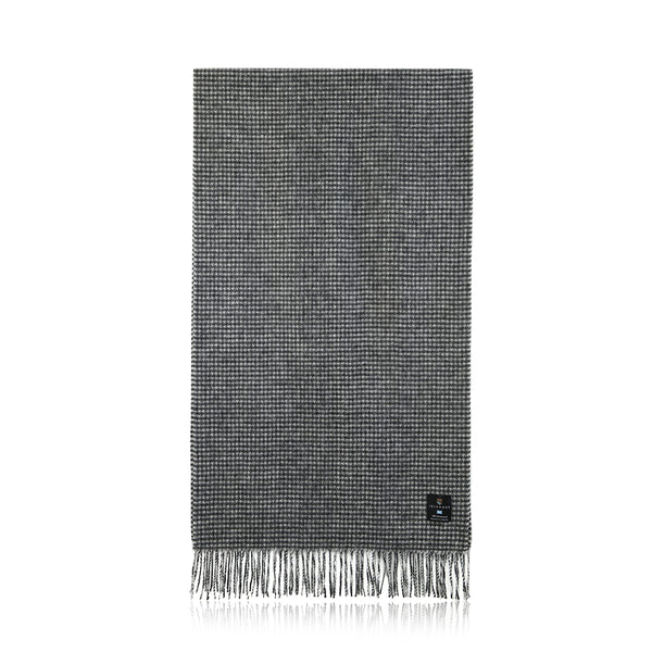 Islander Lambswool scarf Black and White Dogtooth