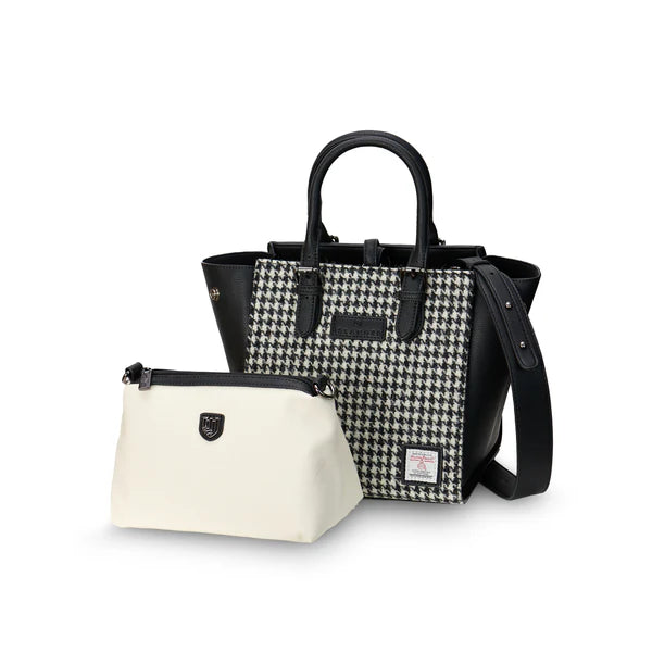 Islander Medium Caillie Tote black and White Dogtooth