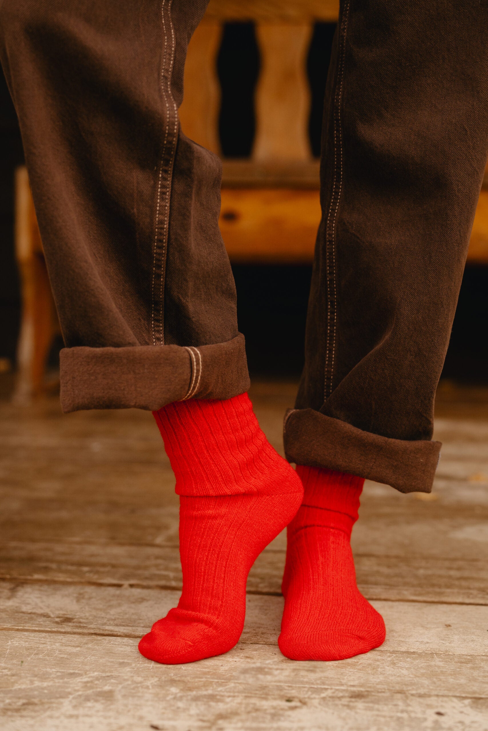 Yoko Cashmere Socks Red Colour