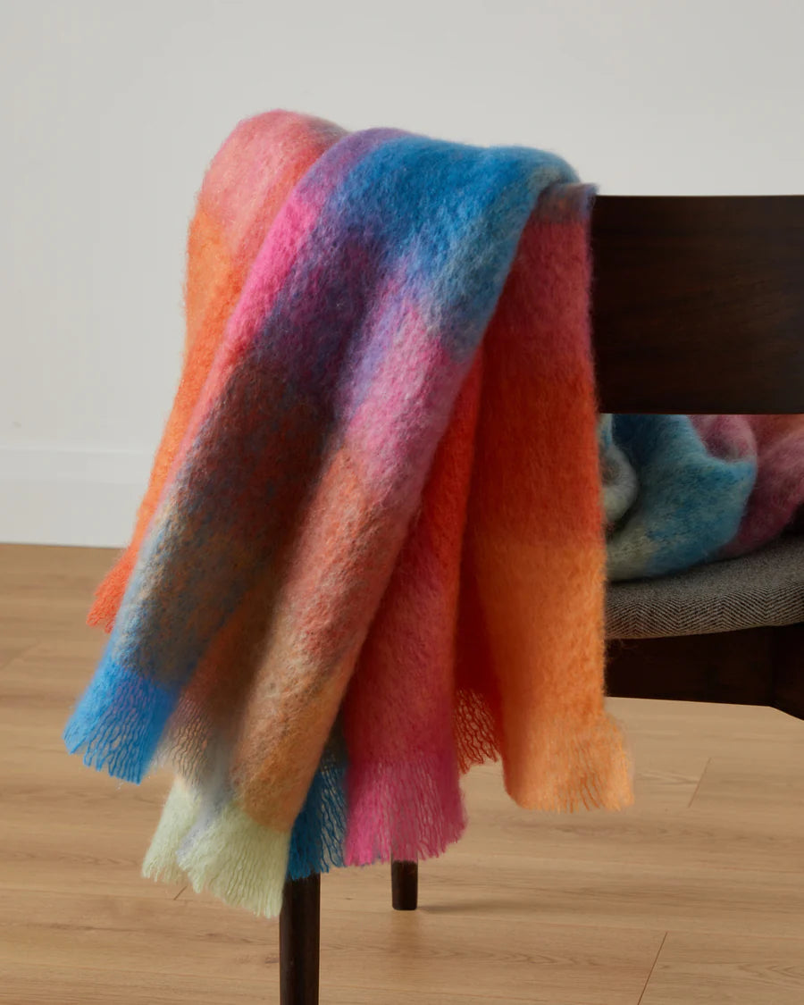 Colour Block Mohair Throw