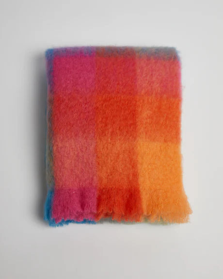 Colour Block Mohair Throw