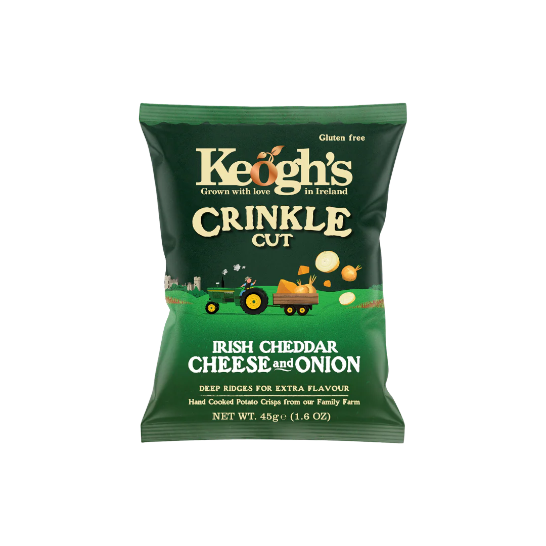 Keogh's Crinkle Cut Irish Cheddar and Onion Crisps  42g