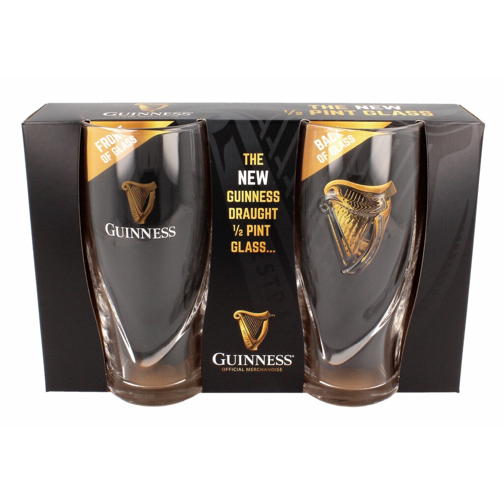 Guinness Embossed Half Pint Glass 2pk