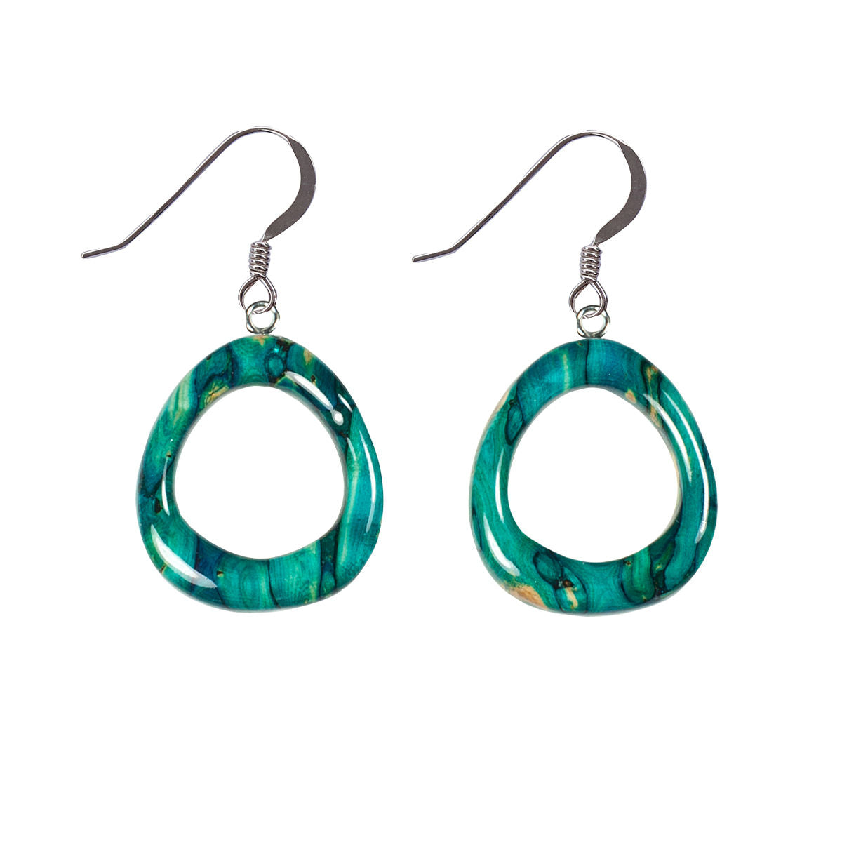 Heathergem Hoop Sterling Silver Drop Earrings
