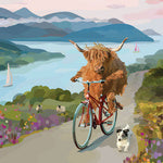 Highland Cycling Dog Run Greeting Card (Blank)
