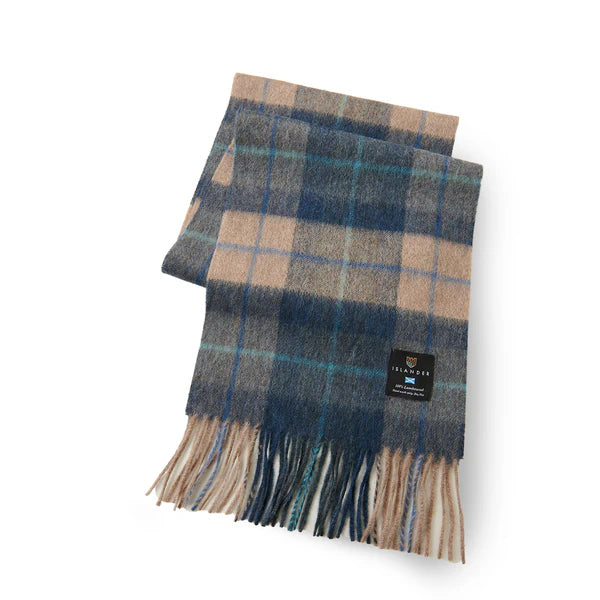 Islander Lambswool Scarf Navy and Beige