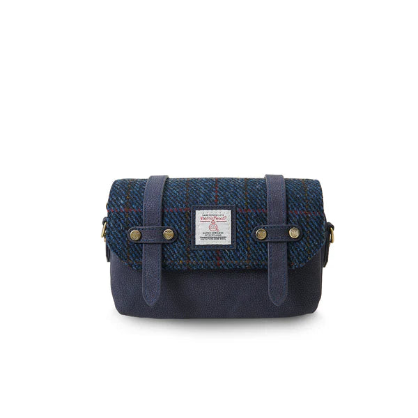 Islander Leather Collection The Skye Crossbody Navy Over Check 