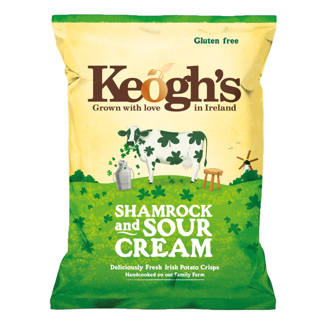 Keogh's Irish Crisps Crinkle Cut Sour Cream & Shamrock 40g