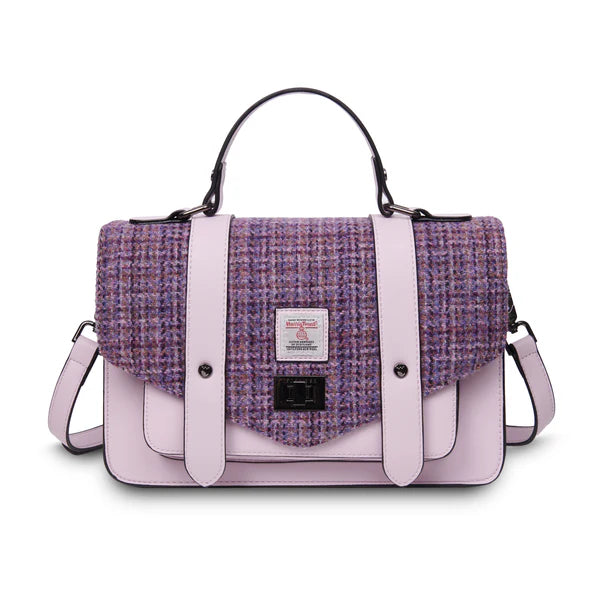Large Satchel Violet Mini Dogtooth 