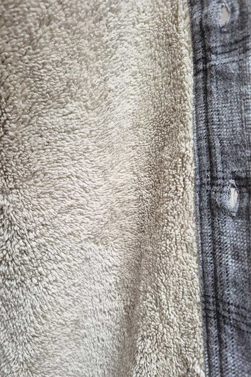 Men’s Flannel Fleece Lined Shirt - Mountain Grey Plaid 