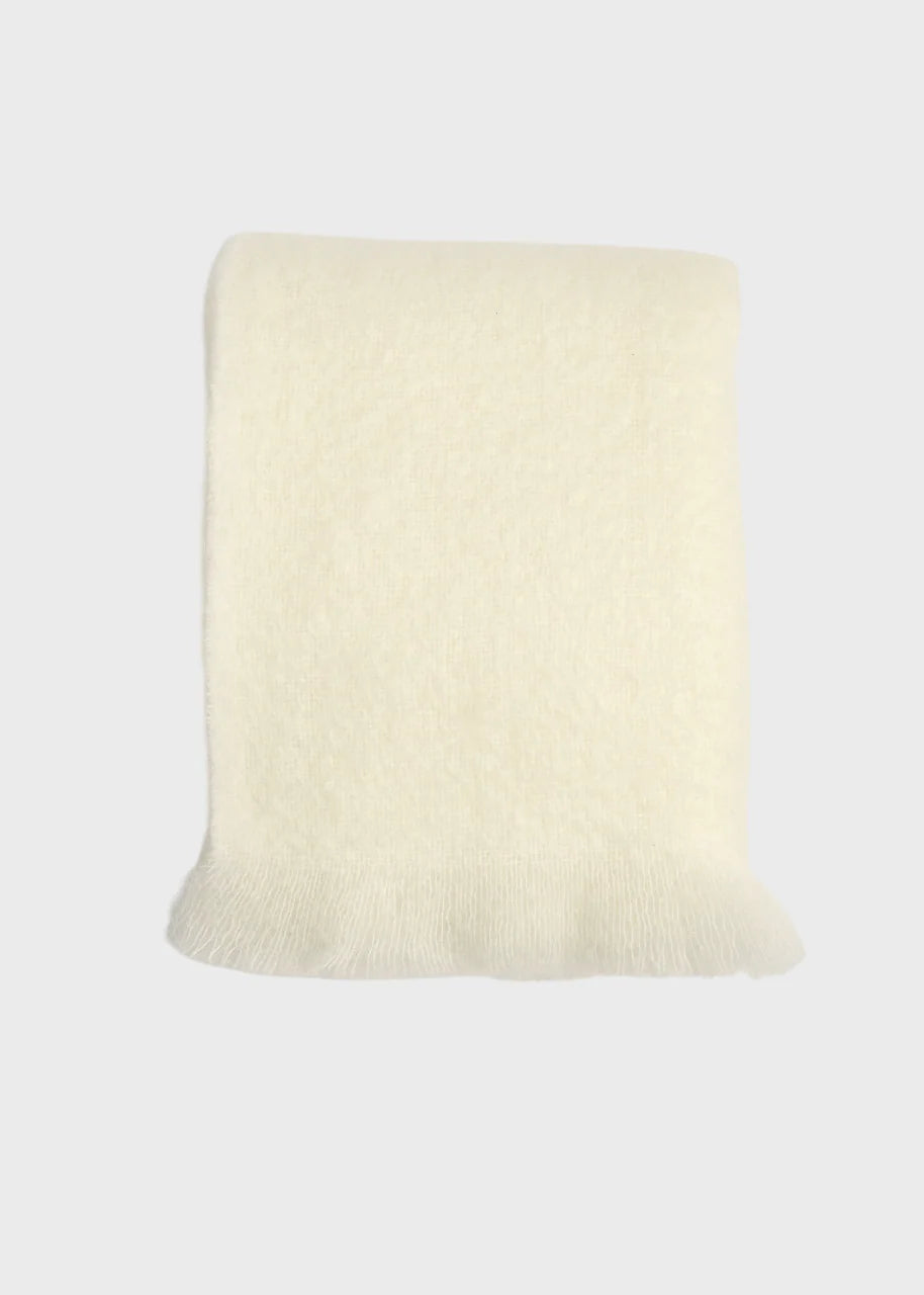 Off White Mohair Throw