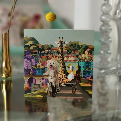 Periodic Society Rickshaw Blank Greeting Card