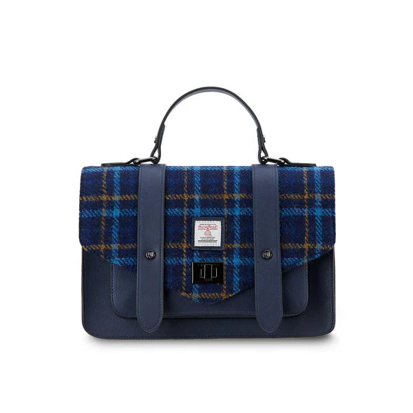 Navy Tartan Large Satchel