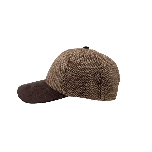 Tweed Suede Baseball Cap Cream Mix