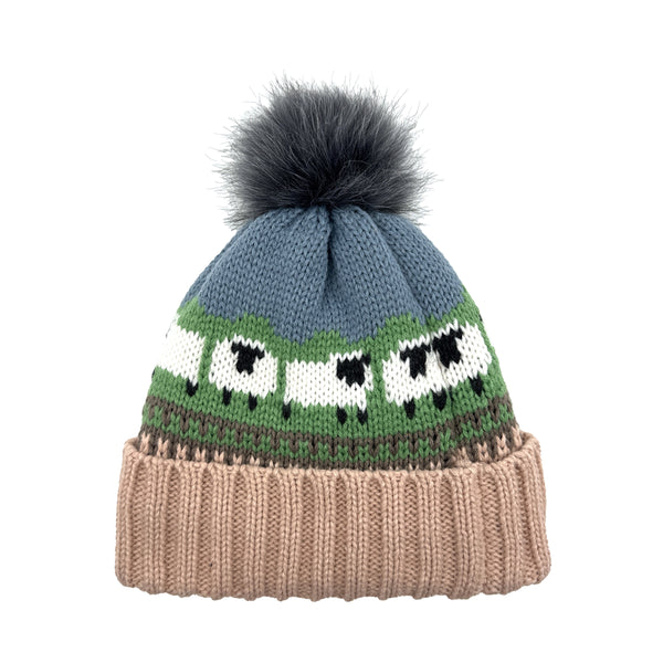 Aran Sheep Pom Pom Hat