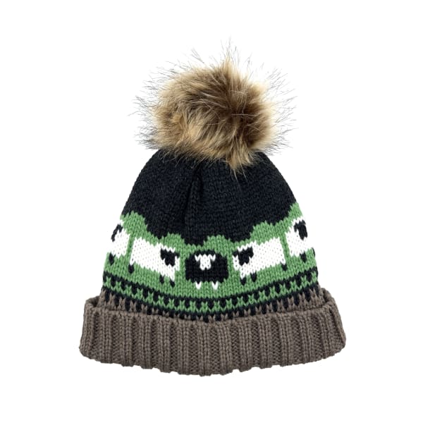 Aran Sheep Pom Pom Hat