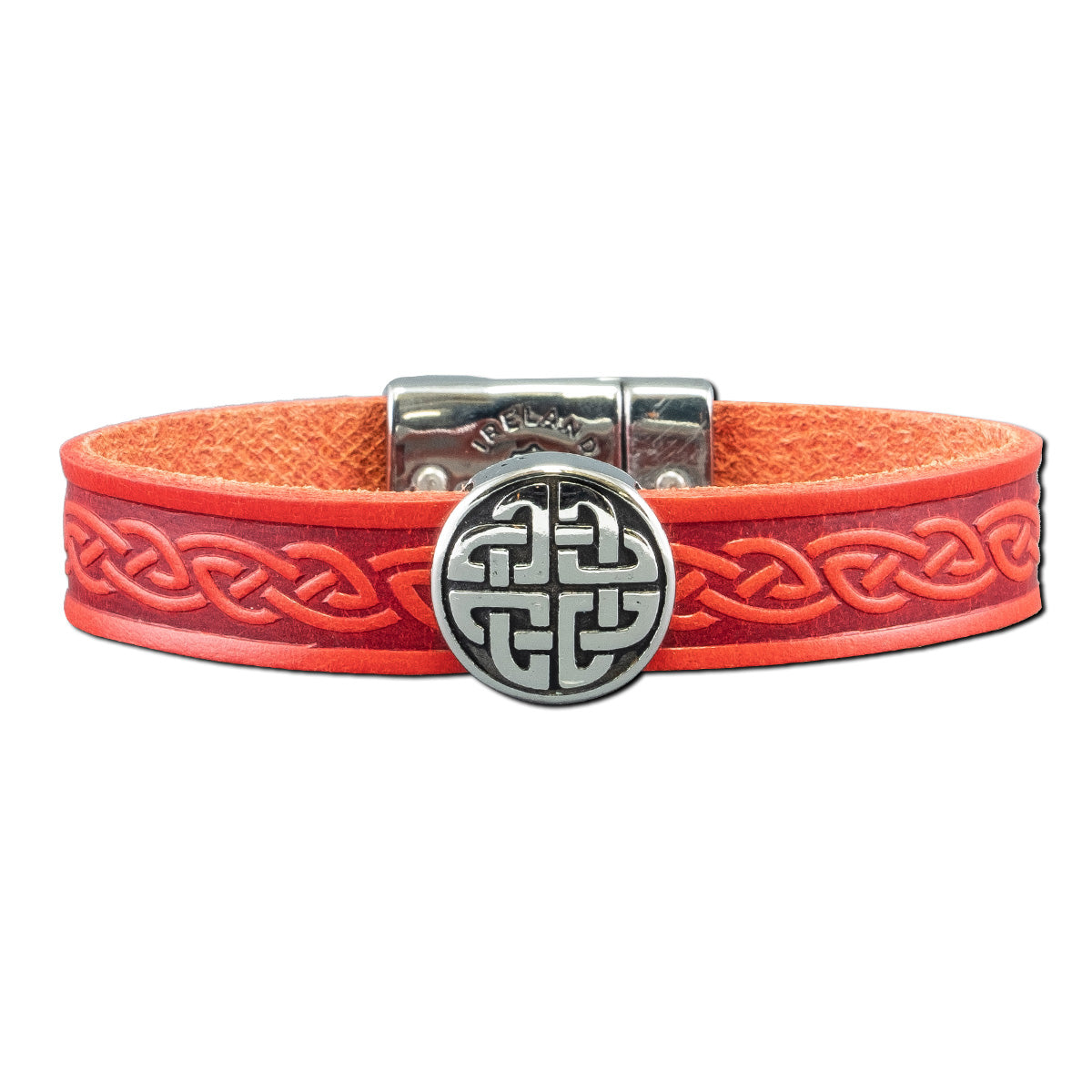 red-stainless-celtic-knot-magnetic-cuff