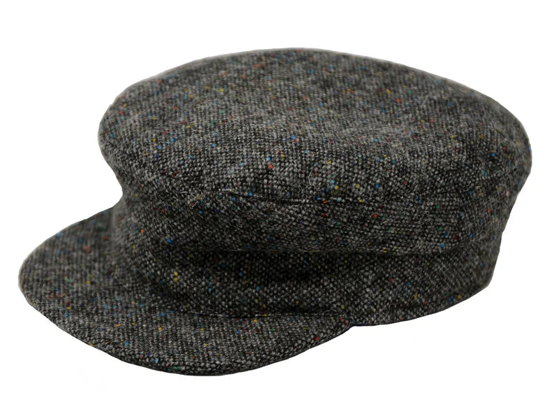 skipper Cap Tweed Grey Salt and Pepper Colorful Flecks