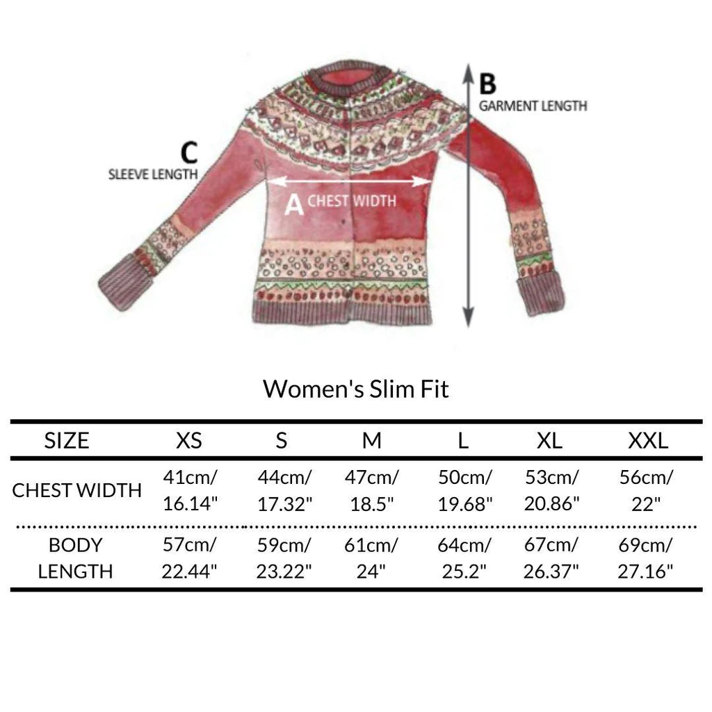 Eribe sweater size chart