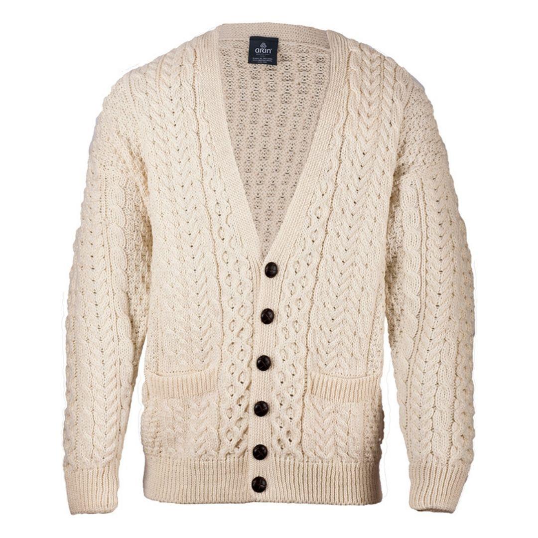 V Neck Cardigan Merino White