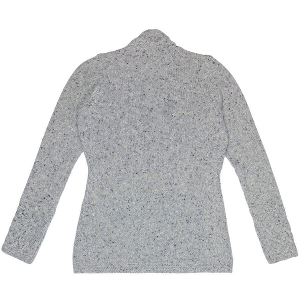 Light Grey Cabled V-Neck Sweater