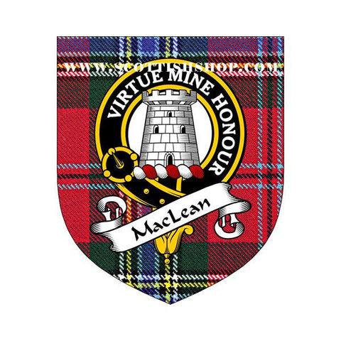 MacLean Clan Crest Tartan Whisky Glass |Scottish Shop