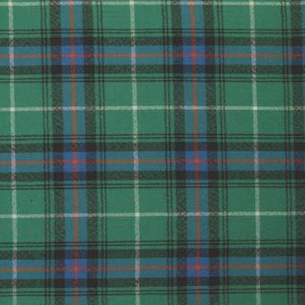 Men's Pure Wool Tartan Tie - MacDonald Of The Isles Green Modern, Made In Scotland