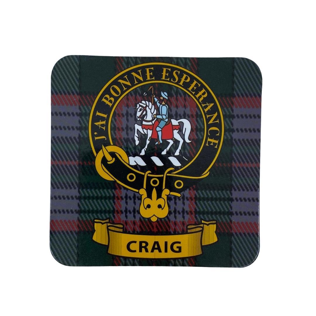 Craig Clan Crest Cork Coaster | Scottish Shop