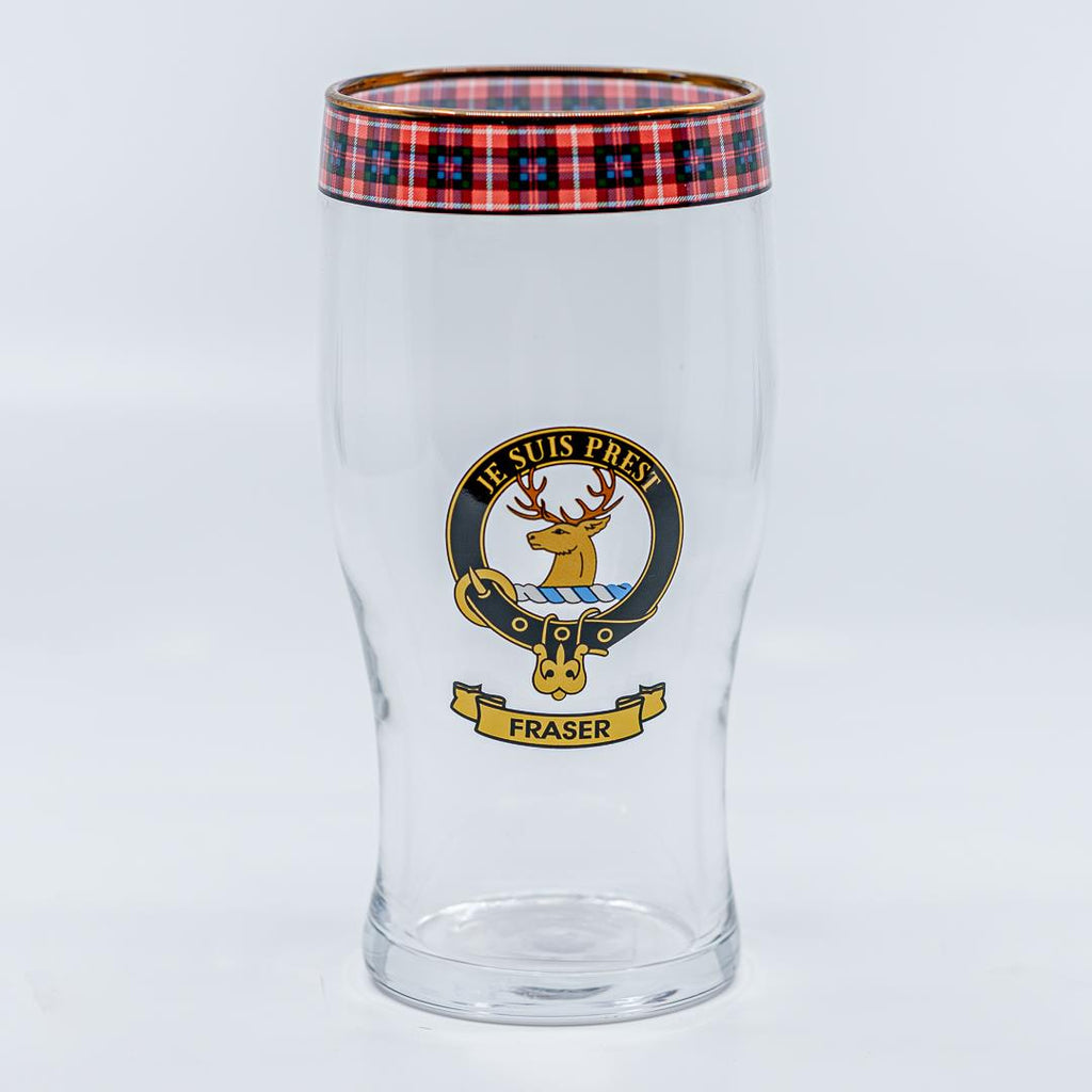 Fraser Clan Crest Pint Glass