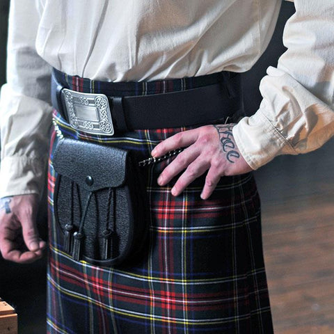 Black Leather Kilt Belt | Scottish Shop