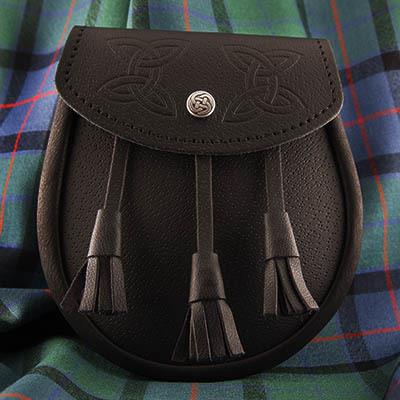 Celtic Embossed Leather Day Sporran | Scottish Shop