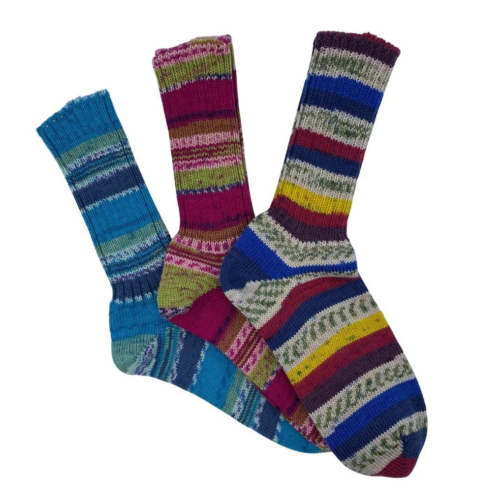 Funky Fair Isle socks in bright colour combinations