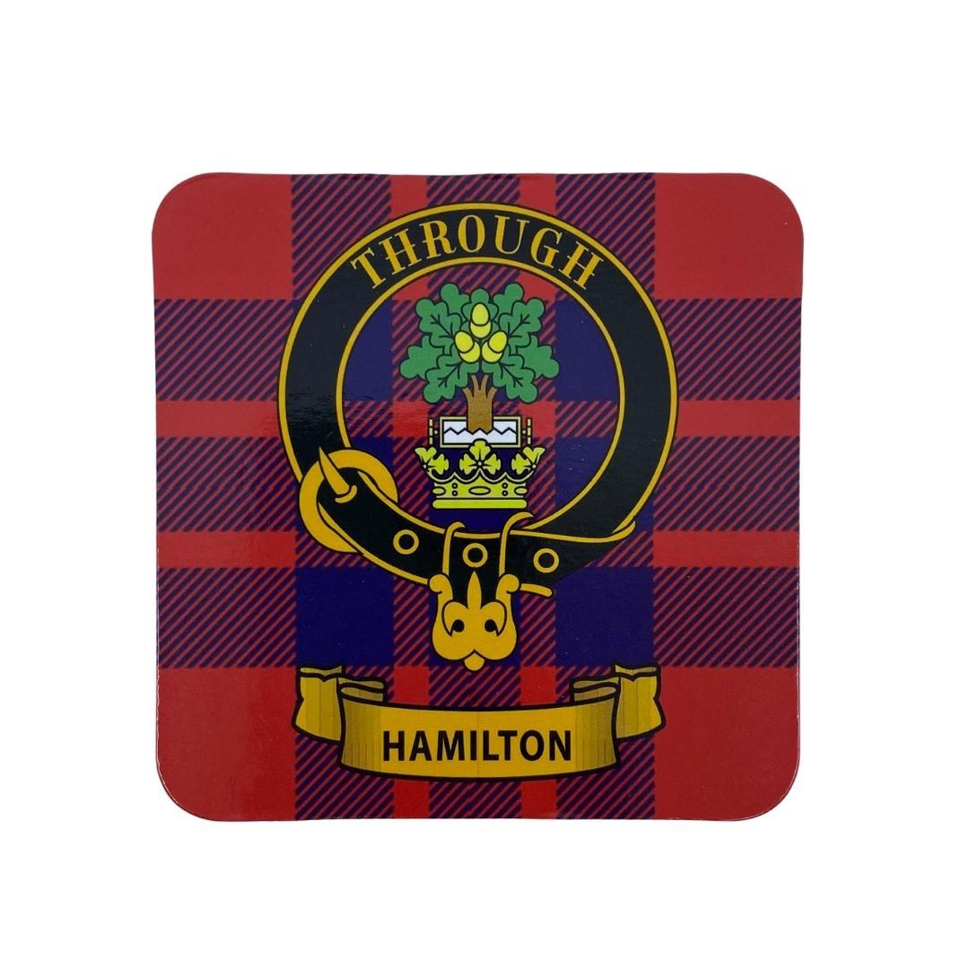Hamilton Clan Crest Cork Coaster | Scottish Shop